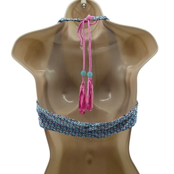 Victoria’s Secret Reversible Bikini Swim Top Multicolor Pink Fringe Large - Picture 5 of 6